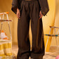 DARK BROWN WOMEN'S CLASSIC LINEN PANTS