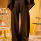 DARK BROWN WOMEN'S CLASSIC LINEN PANTS