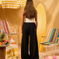 BLACK WOMEN'S WIDE LEG STUDDED SWEATPANTS