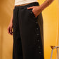 BLACK WOMEN'S WIDE LEG STUDDED SWEATPANTS