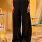 BLACK WOMEN'S WIDE LEG STUDDED SWEATPANTS