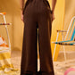 BROWN WOMEN'S WIDE LEG STUDDED SWEATPANTS