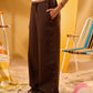 BROWN WOMEN'S WIDE LEG STUDDED SWEATPANTS