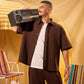 DARK BROWN BOXY OVERSHIRT