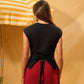 BLACK TWIST TOP WITH RIBBON