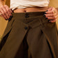 DARK BROWN DOUBLE BUTTON PLEATED PANTS