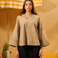 DARK BEIGE RELAXED LINEN SHIRT