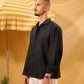 BLACK LINEN BOXY SHIRT