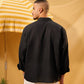 BLACK LINEN BOXY SHIRT