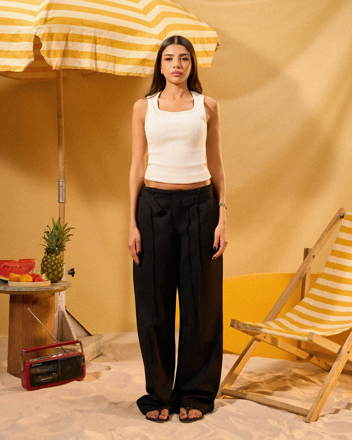 WOMEN'S RIBBON TIE FORMAL PANTS