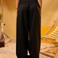 BLACK WOMEN'S RIBBON TIE FORMAL PANTS