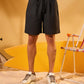 BLACK RELAXED LINEN SHORTS