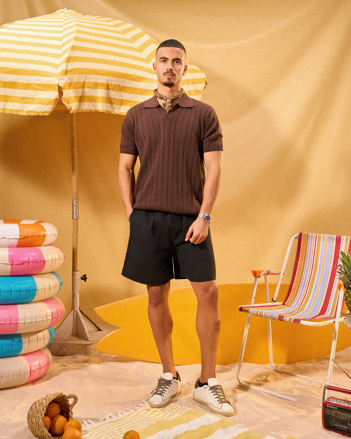 BLACK RELAXED LINEN SHORTS