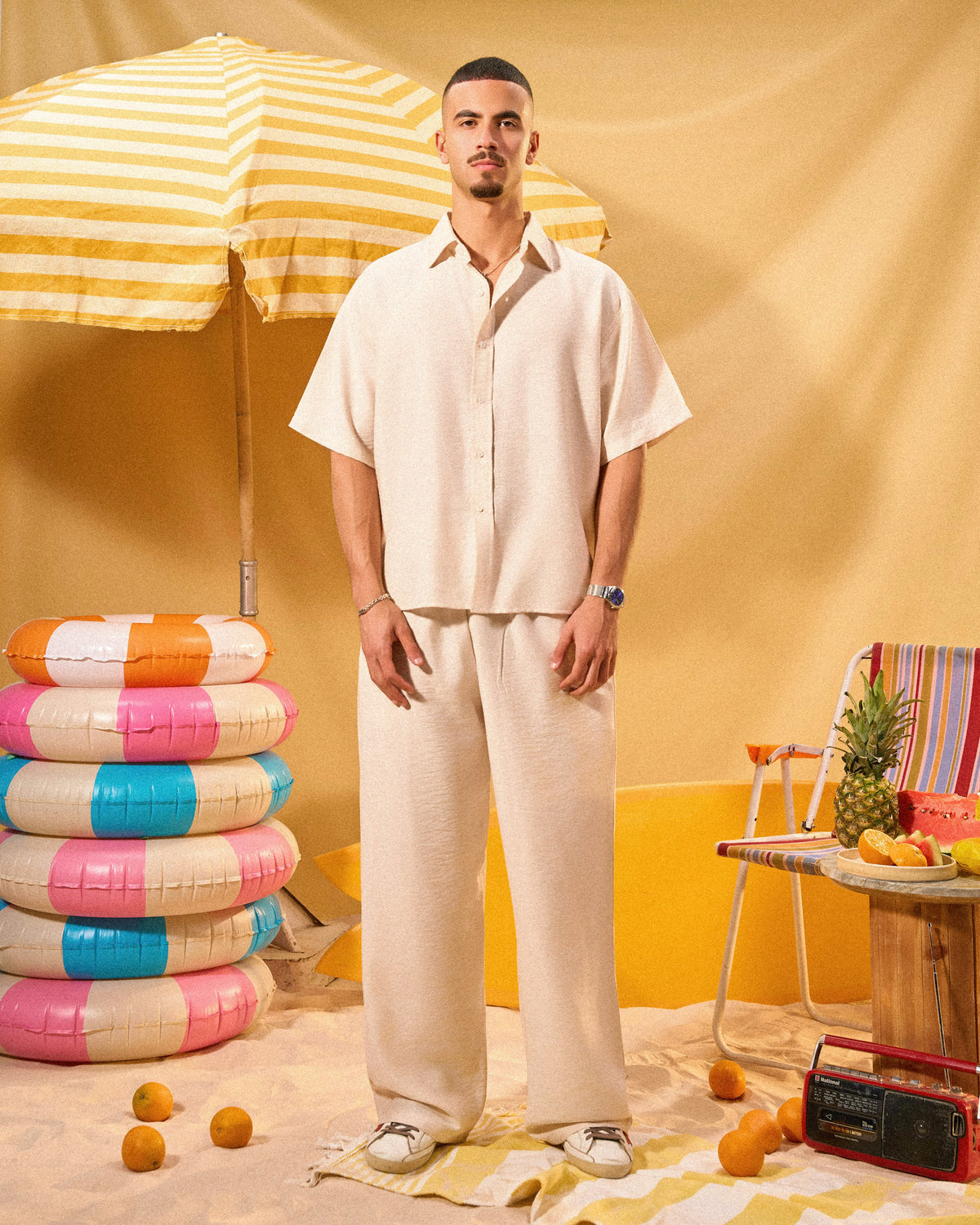 LINEN BLEND PANTS