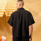 BLACK LINEN BLEND SHIRT