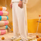 OFF-WHITE LINEN BLEND PANTS