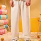 OFF-WHITE LINEN BLEND PANTS