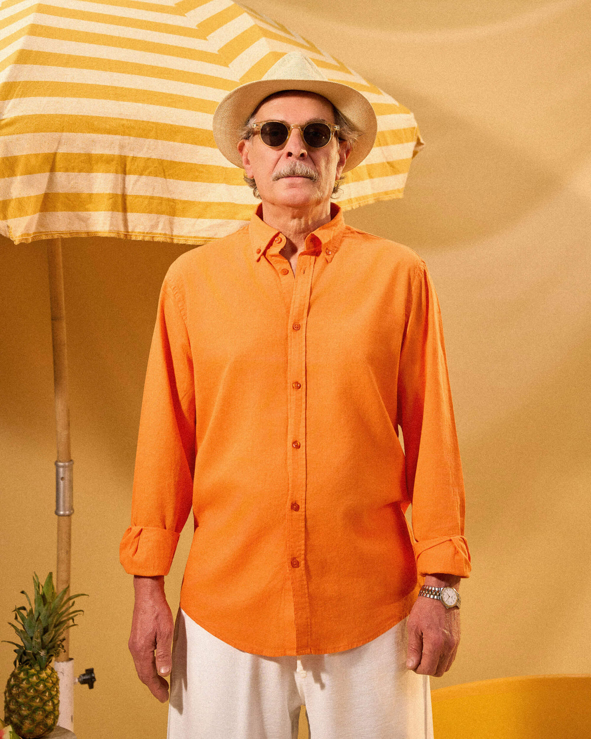 ORANGE LINEN SHIRT