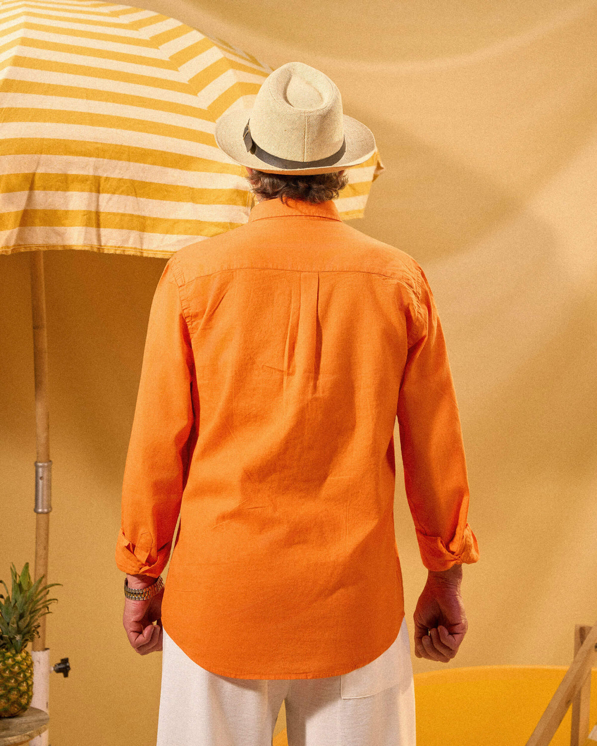 ORANGE LINEN SHIRT