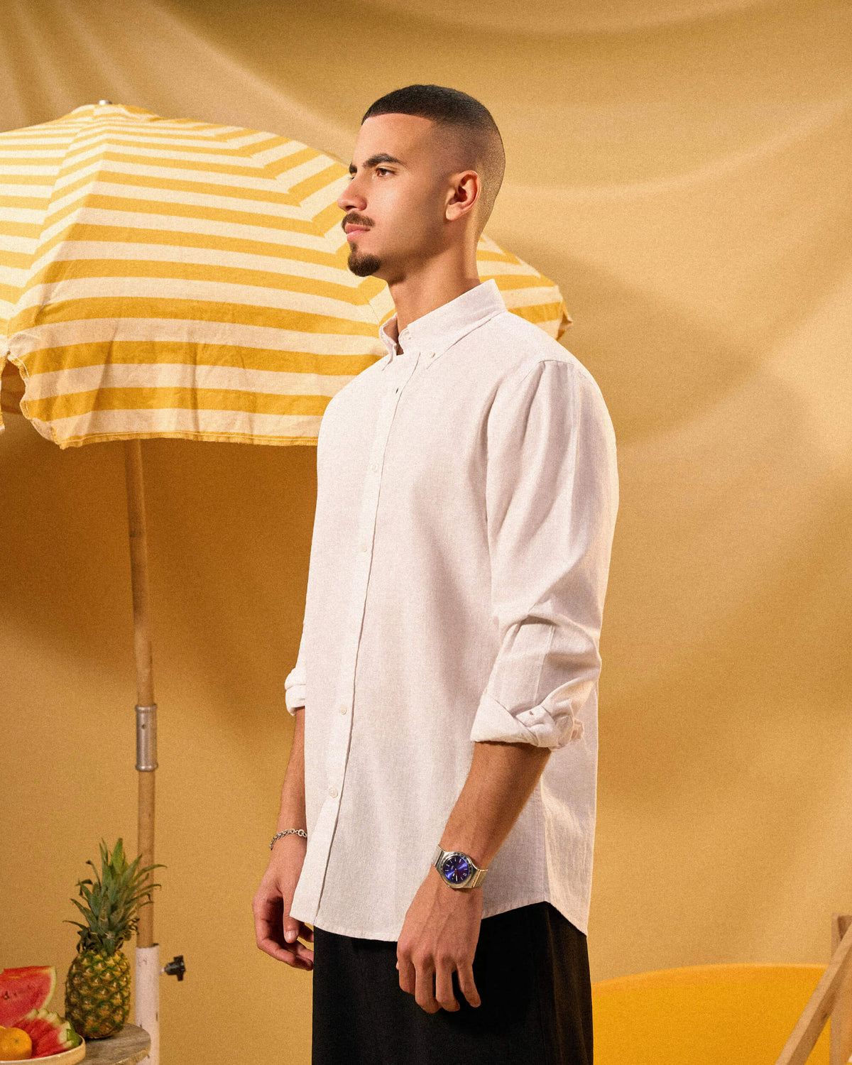 WHITE LINEN SHIRT