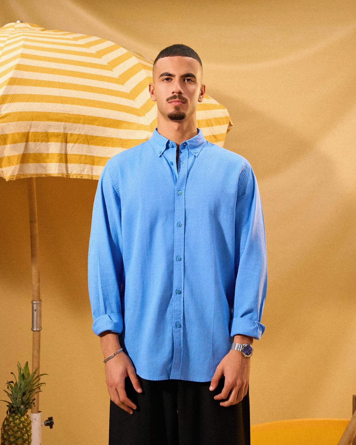 LIGHT BLUE LINEN SHIRT