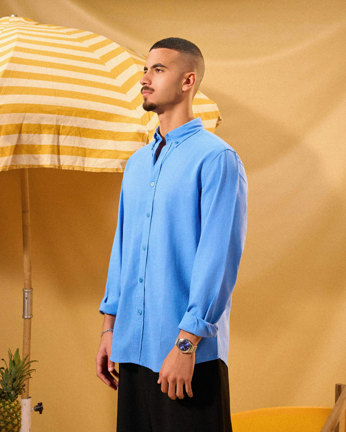 LIGHT BLUE LINEN SHIRT