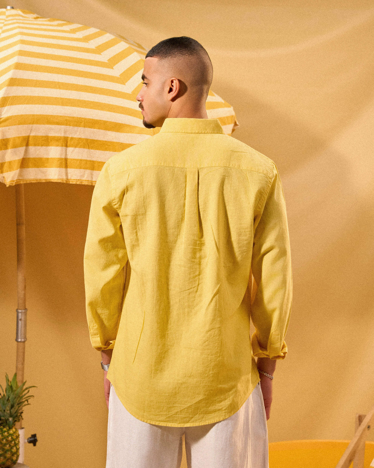 LIGHT YELLOW LINEN SHIRT
