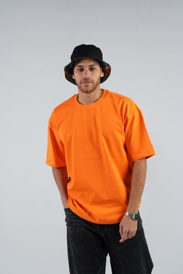 ORANGE ORGANDY OVER-SIZED T-SHIRT