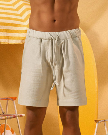 MINT GREEN TEXTURED SHORTS