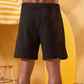 BLACK TEXTURED SHORTS