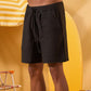BLACK TEXTURED SHORTS