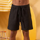 BLACK TEXTURED SHORTS