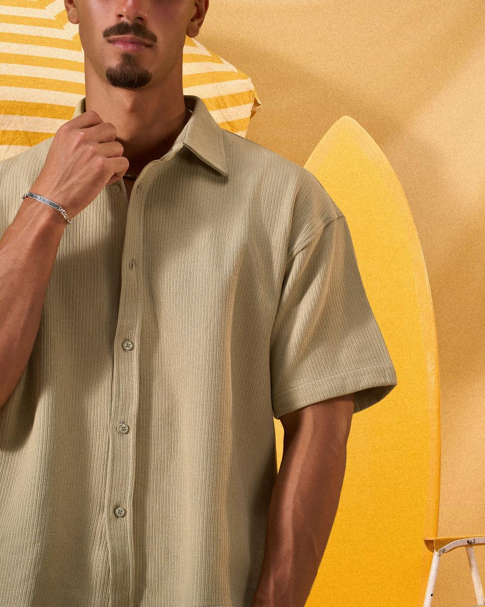 MINT GREEN SOFT TEXTURE OVERSHIRT