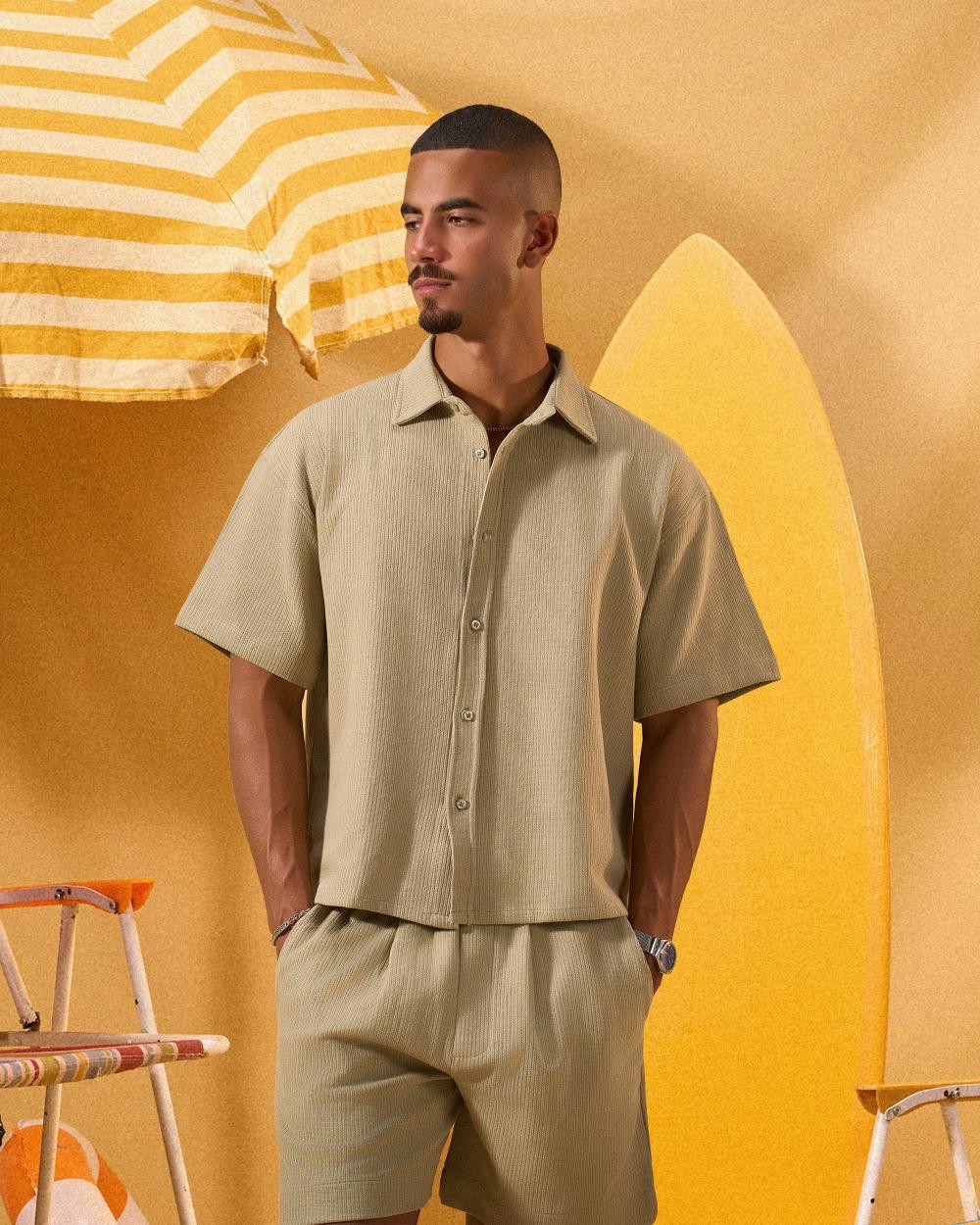 MINT GREEN SOFT TEXTURE OVERSHIRT