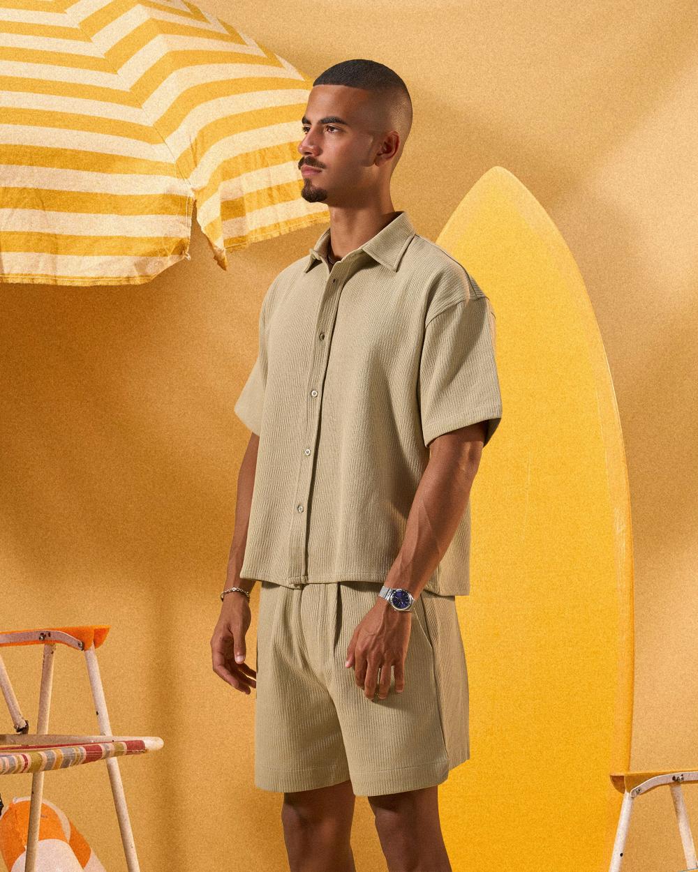 MINT GREEN SOFT TEXTURE OVERSHIRT