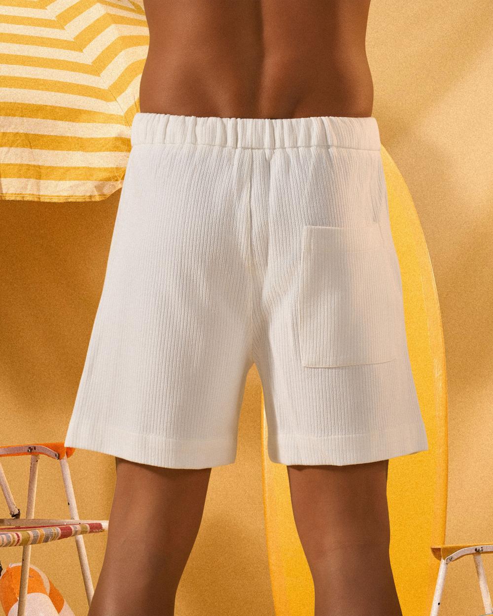 OFF WHITE SOFT TEXTURE SHORTS