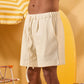 OFF WHITE RELAXED RIBBED SHORTS