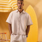 BEIGE SOFT TEXTURE OVERSHIRT