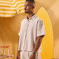 BEIGE SOFT TEXTURE OVERSHIRT