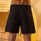 BLACK SOFT TEXTURE SHORTS