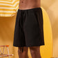 BLACK SOFT TEXTURE SHORTS