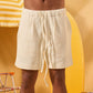 OFF WHITE RELAXED RIBBED SHORTS
