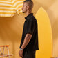 BLACK SOFT TEXTURE OVERSHIRT