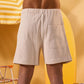 BEIGE SOFT TEXTURE SHORTS