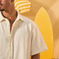 OFF WHITE RELAXED RIBBED OVERSHIRT