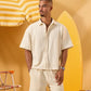 OFF WHITE RELAXED RIBBED OVERSHIRT
