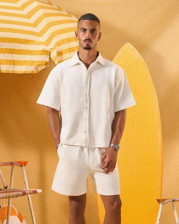 OFF WHITE WAFFLE OVERSHIRT
