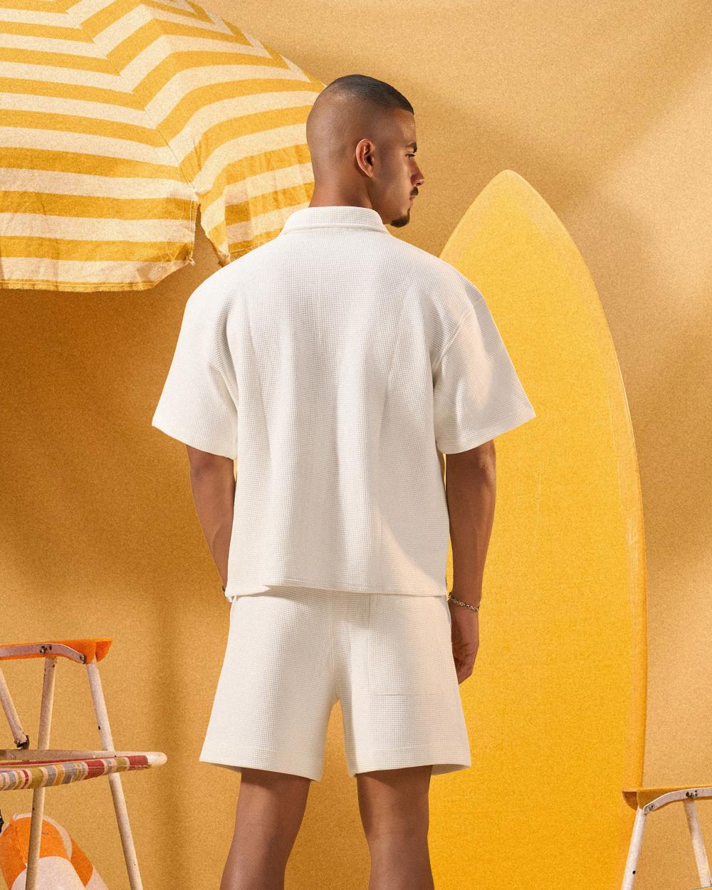 OFF WHITE WAFFLE OVERSHIRT