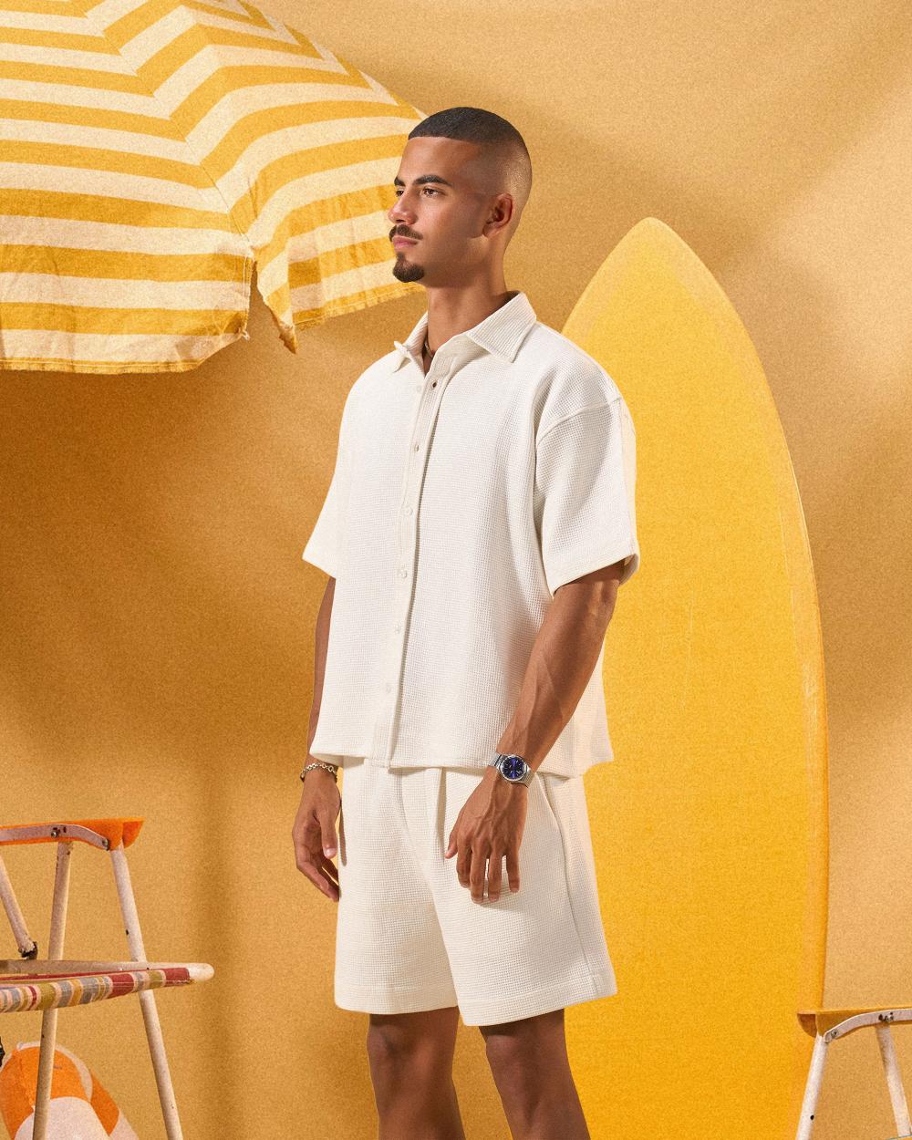 OFF WHITE WAFFLE OVERSHIRT
