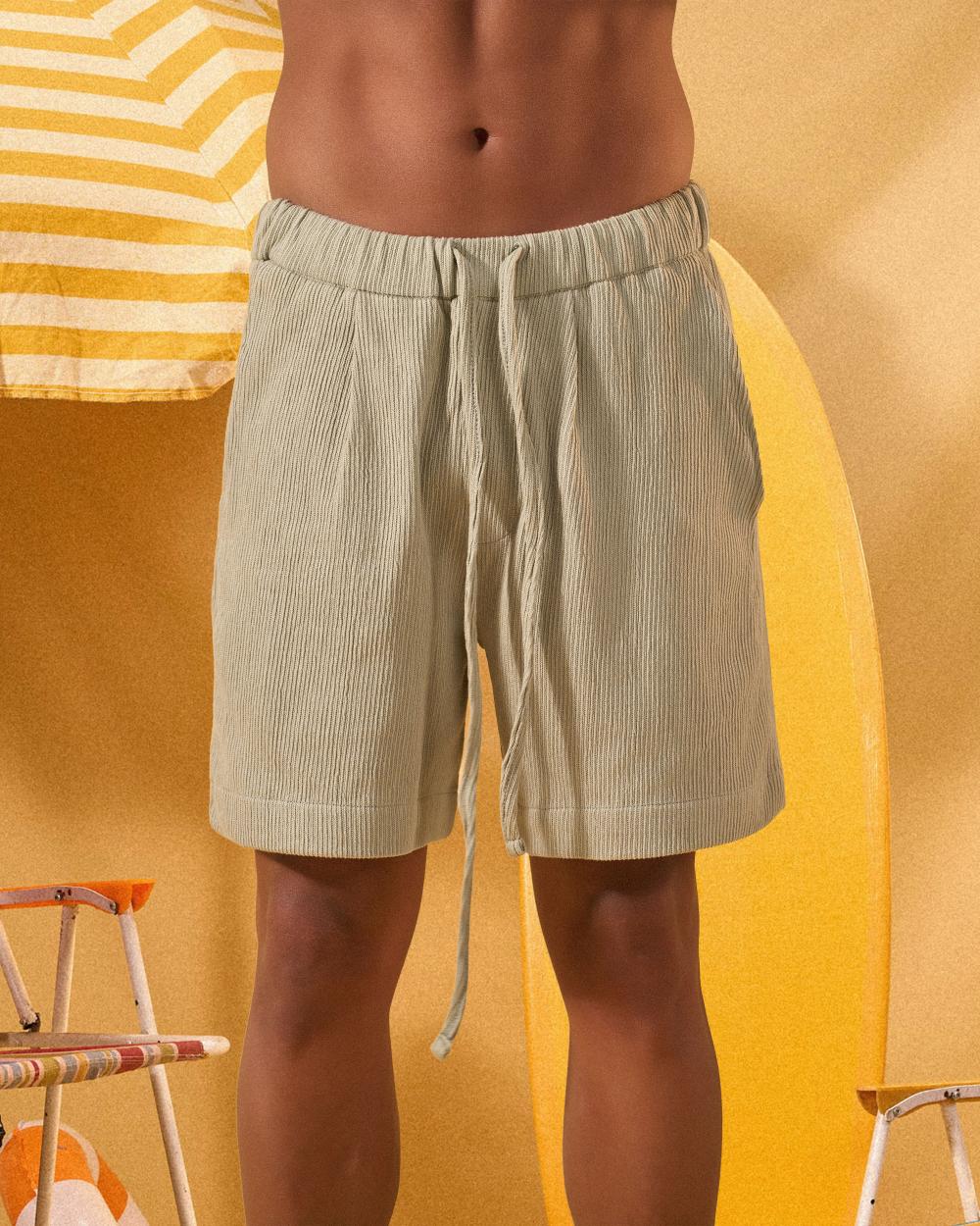 MINT GREEN RIDGED SHORT